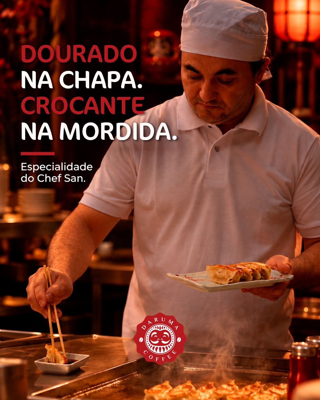 Tem guioza que você entende antes mesmo da primeira mordida. O dourado da chapa já mostra o ponto, a crocância aparece no primeiro toque e o recheio completa o sabor. No Daruma, o guioza é uma das especialidades do Chef San , preparado com técnica, cuidado e aquele ponto que faz diferença. Perfeito &hellip;